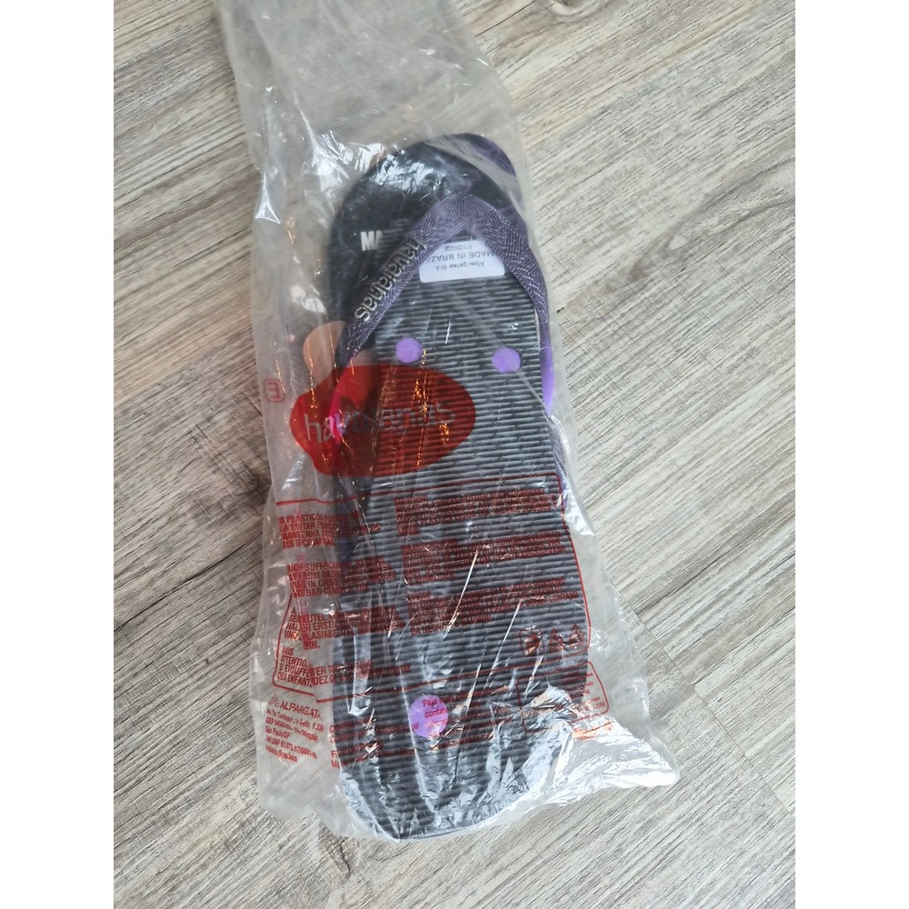 Havaianas Marvel Black Panther Flip Flops Mens 9/10 Purple Black 4147155